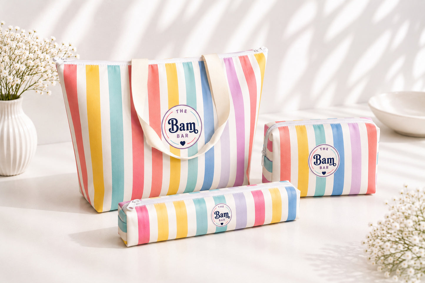 Candy Stripe Bag Combo — Large, Tile & Rack Bag