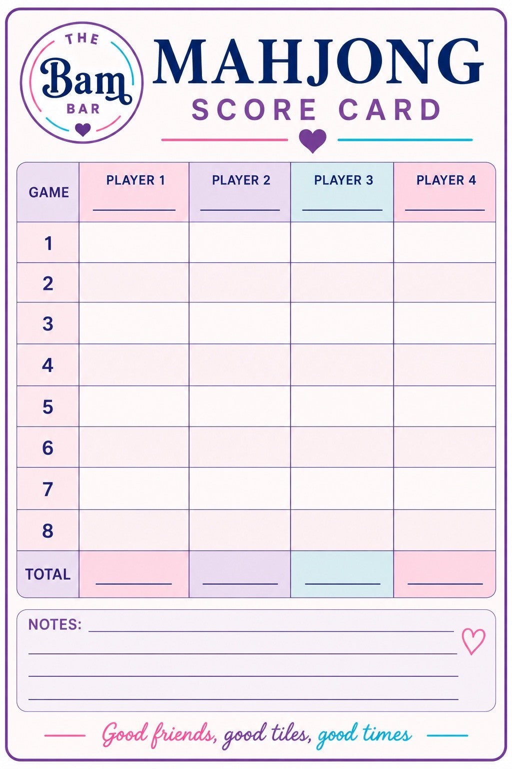 Mahjong Scorebook