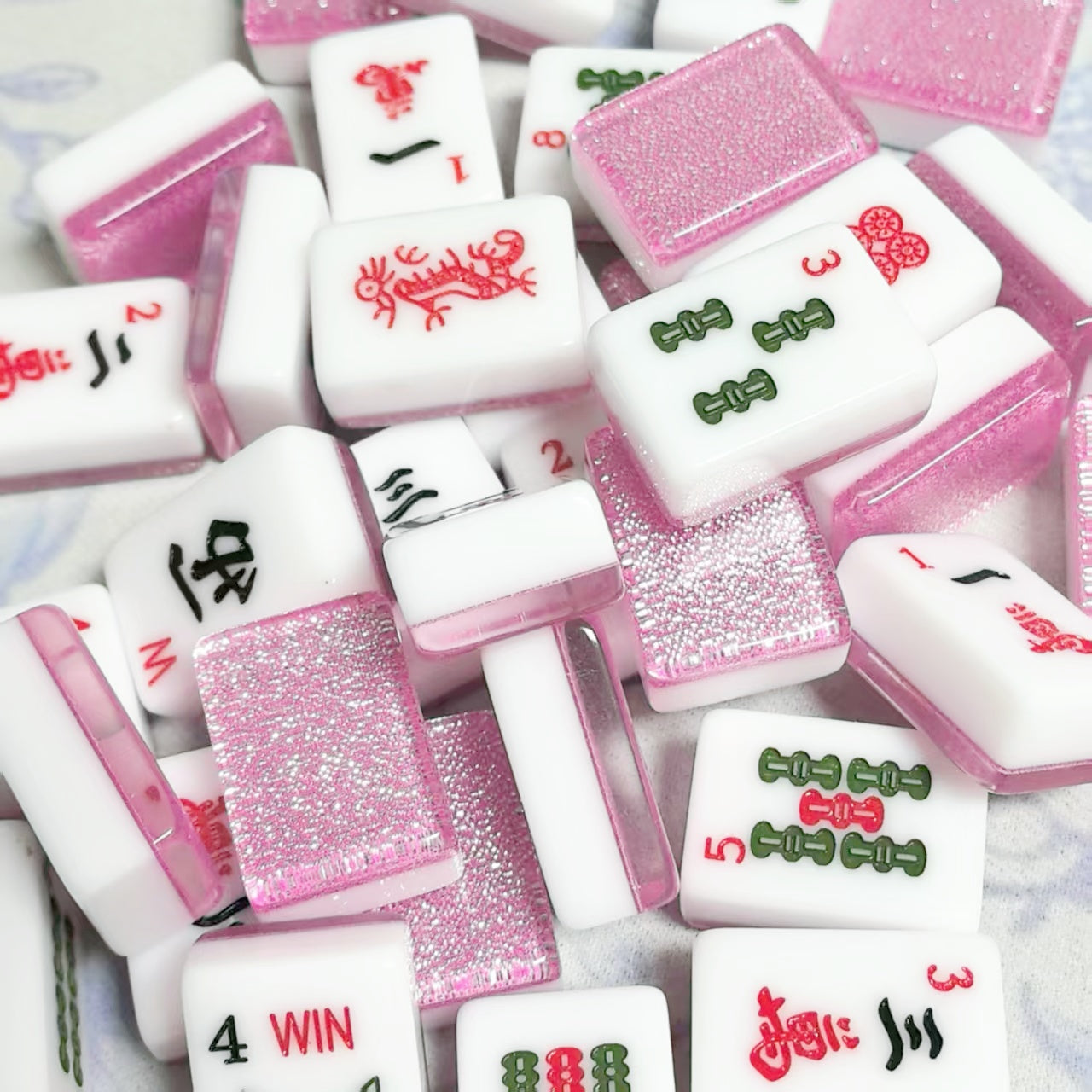 Pink Glitter Acrylic Tiles by The Bam Bar