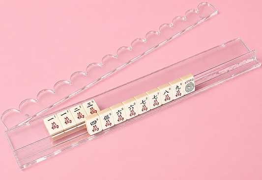 Acrylic Racks with Scalloped Pusher - single rack on pink background