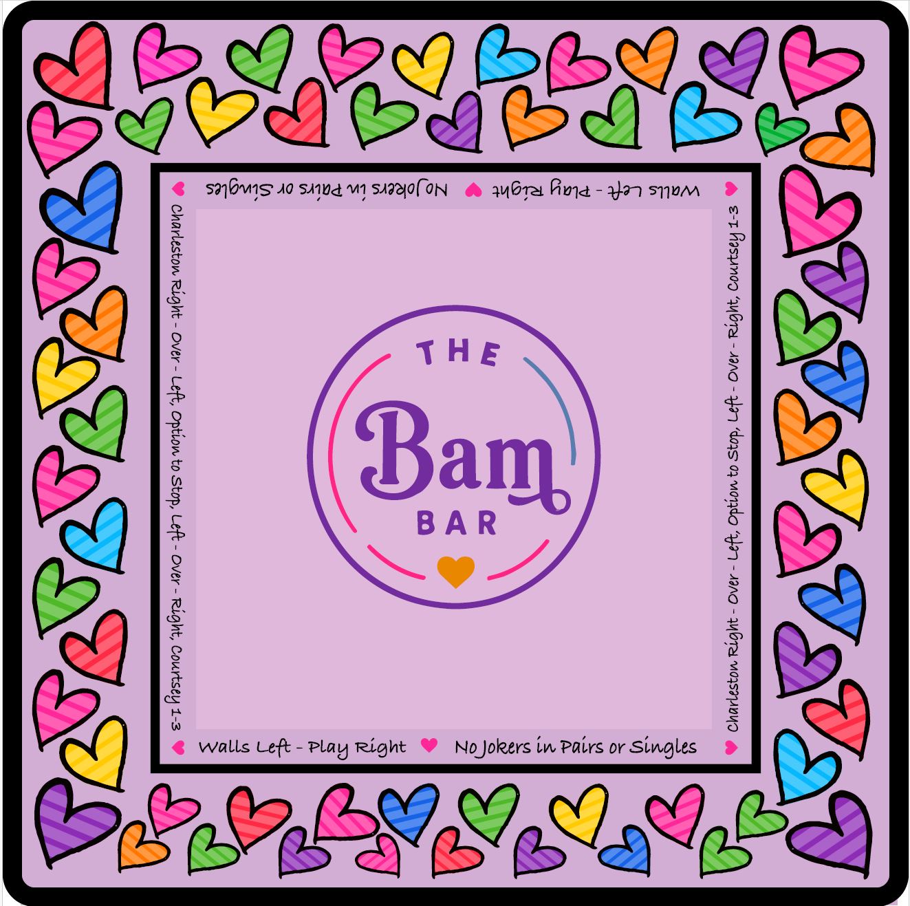 Purple Hearts Mat by The Bam Bar