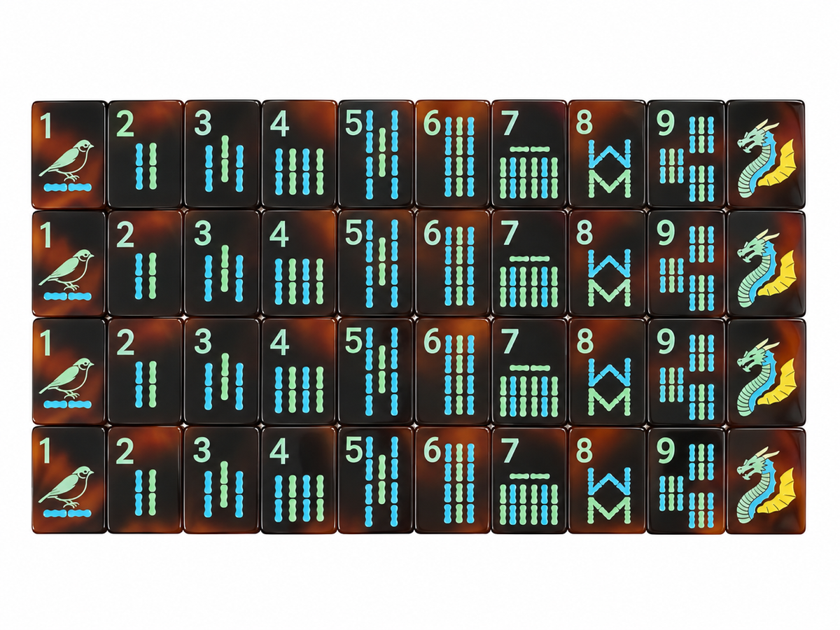 Tortoise Bright Acrylic Tiles - Bamboo suit