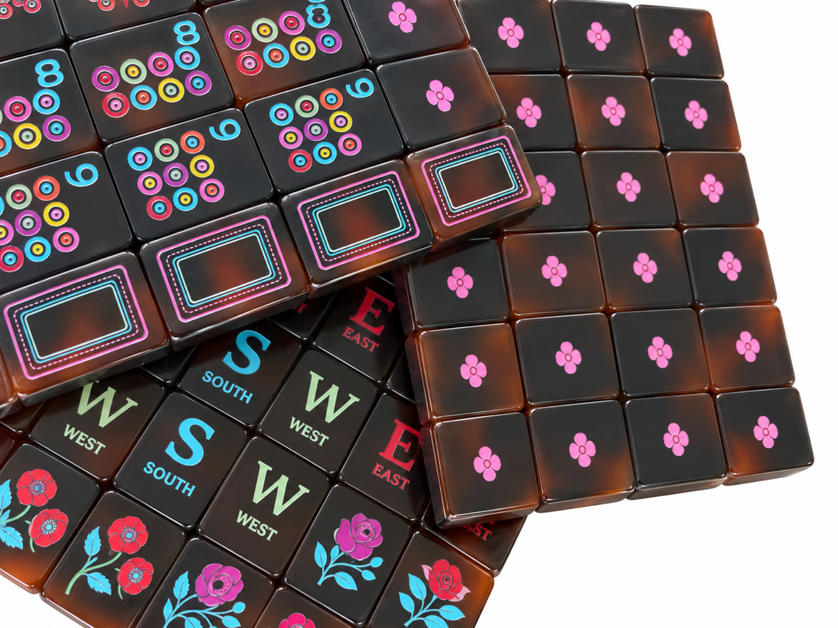 Tortoise Bright Acrylic Tiles - Circles and honours